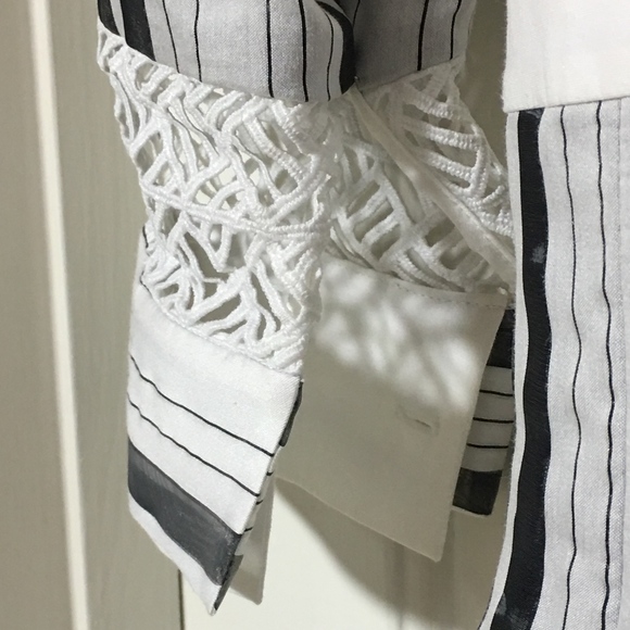 Zac Posen Organdy Stripe Black White Dress $1290! - Picture 4 of 14